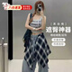 建功屁簾黑白格子屁簾女遮胯一片式系帶遮屁簾穿搭神器下擺裙屁簾格紋 【黑白格】襯衫裙擺-綁帶款 均碼 夏季薄款/百搭造型