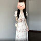冶芷法式碎花V領(lǐng)泡泡袖連衣裙子女夏季溫柔甜美收腰顯瘦氣質(zhì)絕美長裙 碎花V領(lǐng)泡泡袖連衣裙 M