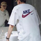 NBA VIBE-NIKE新款夏季短袖t恤男女運動大碼寬松體恤圓領半袖純棉上衣 白T-藍紅勾（偏小一碼） 2XL （130-145斤）