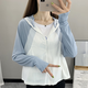 Simboo2025新款夏季upf50+防曬衣女披肩薄款防紫外線防曬服運動外套上衣 KY1777S霜云白/淺蘭灰-女 L