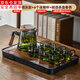 古德窯 茶壺泡茶壺茶水分離飄逸杯2025新款玻璃內(nèi)膽一鍵過濾泡茶杯茶具 煙灰飄逸壺+6個杯+賦語茶盤套裝