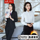 造夢伊人加絨職業(yè)女裝套裝小西裝女冬季加厚白領(lǐng)OL面試正裝韓版修身顯瘦西服女職業(yè)套裝女 黑色加絨西裝+加絨褲子 +加絨襯衫 XL