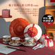 SUCCOHOMEWARE復古梔子花餐具套裝禮盒 法式浮雕陶瓷碗盤(pán)整套 新婚禮物搬家喬遷 2人食+2杯碟勺禮盒雪梨紙(京東物流)快至次日達