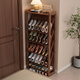 恒迪森門(mén)口實(shí)木鞋架家用入戶(hù)室內簡(jiǎn)約多層鞋柜窄邊小戶(hù)型玄關(guān)鞋子收納架 胡桃色65cm【全實(shí)木加粗加厚】