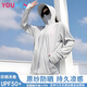 優(yōu)棵樹防曬衣女夏季薄款防紫外線防曬服戶外騎行冰絲涼感透氣女士薄外套 淺灰色 UPF50+ 【高倍防曬】 XL 【建議120-150斤】