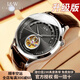 I&W CARNIVAL HWGUOJI瑞士名表十大品牌IW新款男士手表全自動(dòng)機(jī)械表防水時(shí)尚鏤空男腕表 愛沃馳本色黑面皮帶-進(jìn)口機(jī)芯+皮表帶 +精美禮盒
