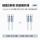 【超值2條裝】 安克C-C抗臟快充線(xiàn)140W1米藍+ C-C抗臟快充線(xiàn)140W1.8米藍