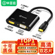 畢亞茲 Mini HDMI轉(zhuǎn)VGA/HDMI一拖二轉(zhuǎn)換器帶音頻 二合一4k高清微型轉(zhuǎn)接頭線 平板電腦連接投影儀