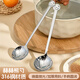沃德百惠（WORTHBUY）韓式316不銹鋼勺子家用高級感長(cháng)柄勺吃飯勺西餐勺西瓜勺調羹湯勺 316浮雕赫赫熊勺-【加深加厚】*2