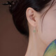 彌俏玉石耳環(huán)女S925銀針和田玉紅瑪瑙耳釘小眾復(fù)古設(shè)計(jì)耳鉤耳飾2025新 綠玉款