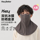 HeyBetter防曬面罩口罩女網(wǎng)孔透氣戶外騎行遮陽(yáng)護(hù)頸遮臉 海霧灰（深灰） M