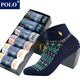 POLO6雙\盒新品襪子男士短筒棉襪春夏季薄款透氣淺口低幫襪圖案 型號(hào)【3816】六色 6雙 均碼 39-44