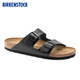 BIRKENSTOCK勃肯德國(guó)進(jìn)口男女款牛皮革經(jīng)典款軟木Arizona雙扣拖鞋 黑色常規(guī)版51191 40