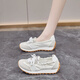 鴻星品牌踩屎感一腳蹬淺口孕婦鞋防臭軟底運動(dòng)鞋女款露腳面休閑舒適 米色 38