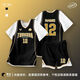 短袖籃球服男套裝定制學(xué)生班服比賽訓練隊服假兩件女生防走光球衣 218黑金色-短袖套裝光板不印 定制(40-220斤)