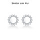 周六福（ZLF）  S925銀飾耳飾女幾何太陽(yáng)花簡(jiǎn)約百搭耳飾送 耳飾一對