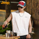 吉普（JEEP）背心男士夏季冰絲速干透氣無袖百搭戶外運動上衣 大白 XL