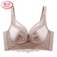 浪莎內衣女調整型無(wú)痕小胸聚攏顯大文胸上托防下垂緞面無(wú)鋼圈胸罩 摩卡膚 75B 【AB通杯】