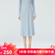 哥弟真的好（GIRDEAR）女裝羊毛針織開(kāi)衫松緊腰半裙套裝A400657 A200163 藍(lán)白-半裙 M (3碼)