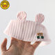 G.DUCKKIDS嬰兒遮囟門(mén)帽子夏季純棉薄款新生兒護頭鹵發(fā)帶夏天小月齡寶寶頭帶 PT 豎條氣門(mén)帽領(lǐng)結熊-粉色 建議0-6個(gè)月 x 頭圍40-44c