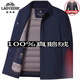 老爺車(chē)白鵝絨可拆卸羽絨服男士外套中老年秋冬季保暖厚款行政夾克爸爸裝 藏藍色#可拆卸內膽【扣子款】 XL 180/52 建議體重139-150斤