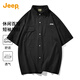 JEEP吉普【艾草防蚊蟲(chóng)】25夏男式襯衫短袖男士襯衣外套休閑上衣男裝