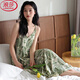浪莎帶胸墊睡裙女吊帶夏季薄款可外穿家居服氣質(zhì)大碼寬松女士睡衣