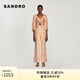 SANDRO女裝氣質時尚別致印花亞麻連體褲SFPCO00235 米黃色(尺碼偏大，建議拍小1碼) S