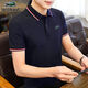 卡帝樂鱷魚POLO衫男短袖夏季新款中青年潮流寬松翻領Polo上衣 9978 藏 青 XL (125-140斤)