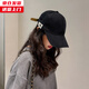 槿城 韓國刺繡棒球帽子男女情侶百搭春夏遮陽(yáng)帽復古軟頂純棉鴨舌帽潮 MZ26 黑色(側邊字母EST1973—鴨舌帽) 可調節