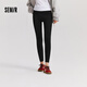 森馬（Semir）休閑褲女加絨九分鯊魚(yú)褲高彈2024冬季黑色修身小腳褲百搭 黑色90001 L 165/70A