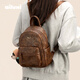 愛(ài)路喜雙肩包時(shí)尚高級感小背包大學(xué)生通勤包包女包輕便百搭小包禮物女生 焦糖棕【生日禮物】 中包