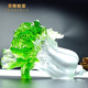 菲斯鉑亞琉璃工藝品水晶大白菜百財擺件招財朋友開店開業(yè)禮物高檔定制創(chuàng)意 大號白菜-深綠色+水晶底座