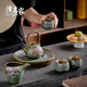 澤名家侘寂風(fēng)復(fù)古新款黑陶粉引茶具套裝茶壺茶杯禮盒裝送禮 荷花提梁壺套組