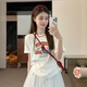 麓格立 純棉短袖T恤女2025年夏季男女寬松百搭美式復(fù)古風(fēng)小個(gè)子休閑上衣 插兜熊T恤 M 【建議90-110斤】