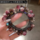 案妝七夕紫紅色頭花水晶發(fā)圈女馬尾頭繩2025新款丸子頭扎頭發(fā)皮筋發(fā)飾 淺紫色