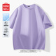 名創(chuàng)優(yōu)品（MINISO）抗菌短袖t恤男夏季舒適透氣涼感體恤衫簡約純色情侶裝 遠(yuǎn)山紫 L