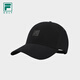 FILA 斐樂官方男士帽子棒球帽2025夏新品高爾夫運動遮陽帽鴨舌帽 深黑-BK XS