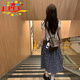 EPET法式藍色格子半身裙子女夏季季2025年新款小個(gè)子氣質(zhì)a字傘裙短裙 藍格裙【單件】 M 80-95斤