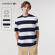 LACOSTE法國鱷魚(yú)男裝時(shí)尚拼色條紋寬松圓領(lǐng)短袖T恤|TH3765 522/白色/藏青拼色 L 5 180