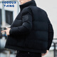 YOOOURTHING棉服男士2024冬季時(shí)尚立領(lǐng)修身休閑百搭棉衣男加厚外套短款棉襖 黑色 2XL 建議115-135斤