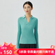 哥弟真的好（GIRDEAR）女裝翻領(lǐng)坑條修身羊毛針織衫女A300977 孔雀藍 M (3碼)