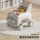 曼龍學(xué)步推車(chē)嬰兒手推玩具防o型腿多功能助步三合一車(chē)寶寶學(xué)走路 四合一學(xué)步車(chē)-卡其色-贈(zèng)牽引繩