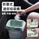 京厽折疊式迷你垃圾桶 車載出行露營(yíng)收納使用方便 自帶垃圾袋收納盒 米色中號(hào)帶蓋垃圾桶