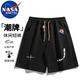 NASA MARVEL短褲男夏季五分褲休閑中褲寬松沙灘褲運(yùn)動(dòng)情侶款 黑色 XL