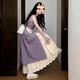 黛瓊法式感紫色無(wú)袖背心襯衫連衣裙子女裝春夏季2025新款收腰長(cháng)裙 [紫色][不含內搭][miu里miu氣小 S 40/45kg