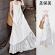 圣保美法式初戀白色吊帶連衣裙夏季女裝2025新款海邊度假沙灘背心長(cháng)裙子 白色 M 碼