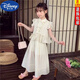 迪士尼（DISNEY）女童2025夏季新中式闊腿褲套裝新款國風(fēng)小女孩休閑洋氣兒童兩件套 圣羅格套裝杏色 150 建議身高140