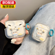 GUIG適用蘋果耳機(jī)airpods pro二代保護(hù)套蘋果耳機(jī)airpods pro二代殼趣味小狗airpods pro二代保護(hù)套 AirPods Pro二代【可愛小狗+藍(lán)圓扣】