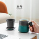 叁旬 山海觀(guān)泡茶馬克杯茶杯家用陶瓷杯帶蓋辦公室過(guò)濾水杯茶水分離杯 山海觀(guān)泡茶杯【叢林綠釉】